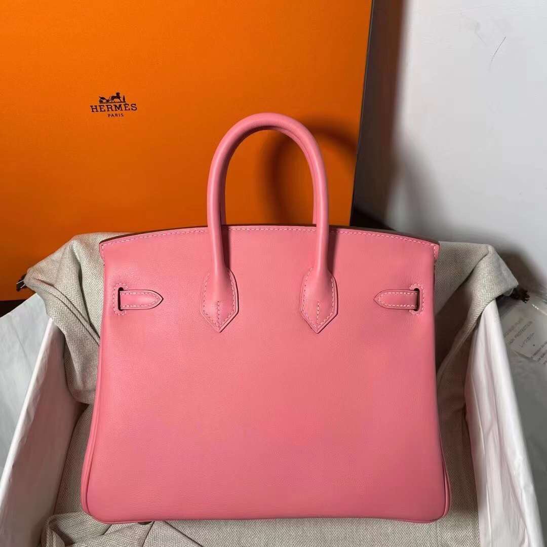 Hermes Birkin 25CM Swift Leather Handbag Rose Pink